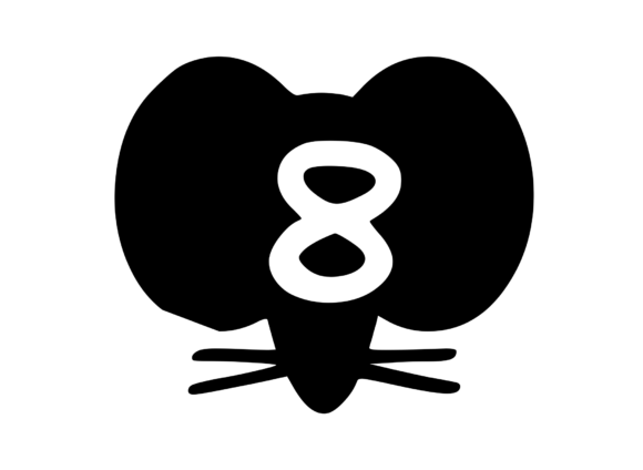 Cute Cartoon Mouse with Mono 8: Graphics for Crafts