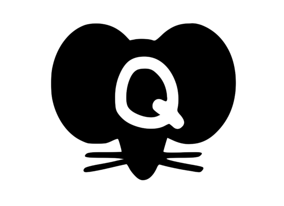 Cute Cartoon Mouse with Mono Q: Graphics for Crafts