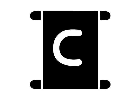 Old Scroll with Playful Mono C: Graphics for Crafts