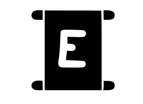 Old Scroll with Playful Mono E: Graphics for Crafts