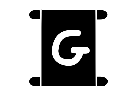 Old Scroll with Playful Mono G: Graphics for Crafts