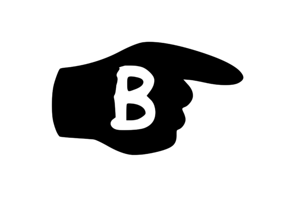 Pointing Hand with Playful Mono B: A Stitch Test