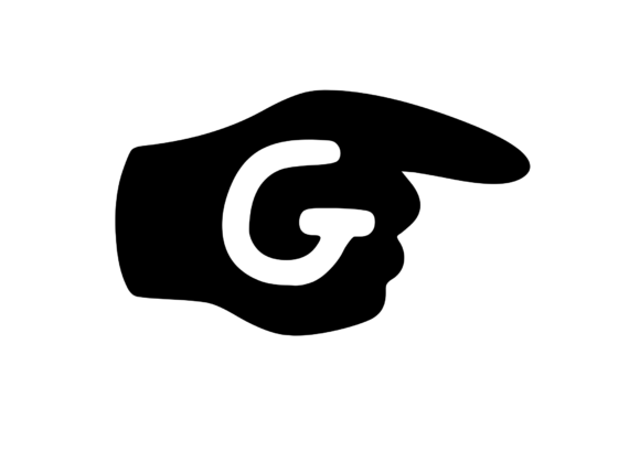 Pointing Hand with Playful Mono G: Graphics & Crafts