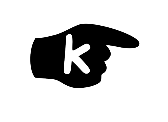 Pointing Hand with Playful Mono K: Graphics for Crafts