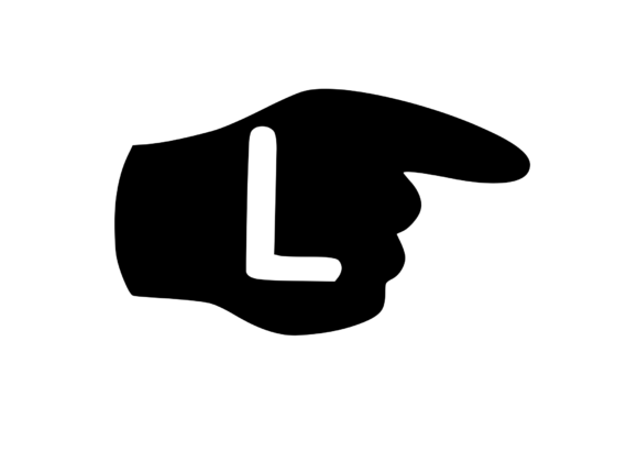 Pointing Hand with Playful Mono L: Graphics & Crafts Asset