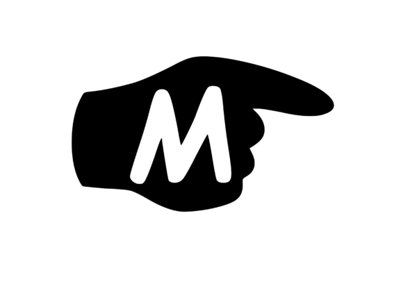 Pointing Hand with Playful Mono M: Graphics & Crafts
