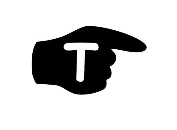 Pointing Hand with Playful Mono T Graphics for Crafts