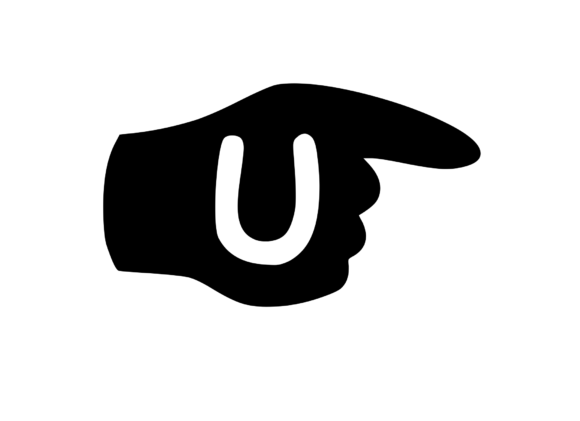 Pointing Hand with Playful Mono U: Graphics for Crafts