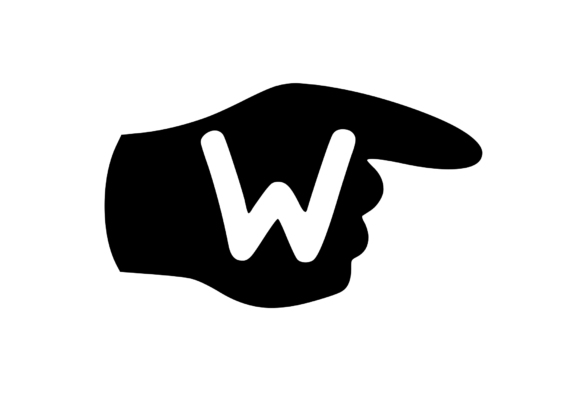 Pointing Hand with Playful Mono W: Graphics for Crafts