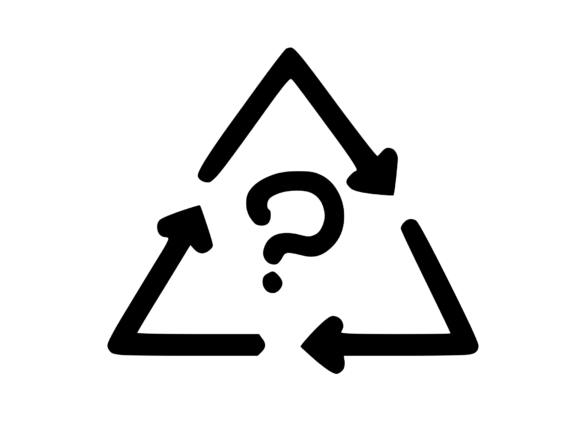 Recycle Symbol with Playful Mono Graphics for Crafts