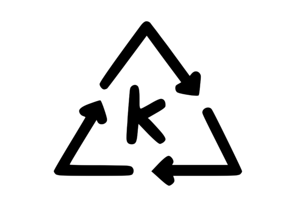 Recycle Symbol with Playful Mono K: Graphics & Crafts