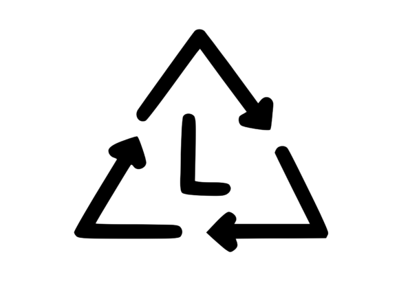 Recycle Symbol with Playful Mono L: Graphics & Crafts