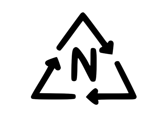Recycle Symbol with Playful Mono N: Graphics & Crafts