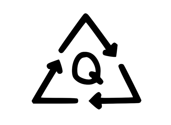 Recycle Symbol with Playful Mono Q: Graphics & Crafts
