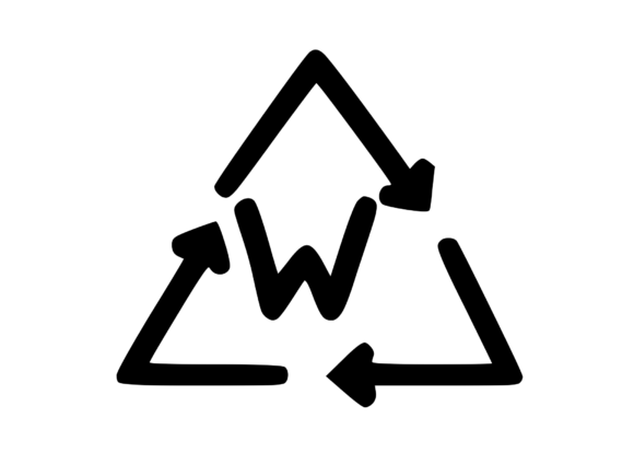 Recycle Symbol with Playful Mono W: Graphics & Crafts