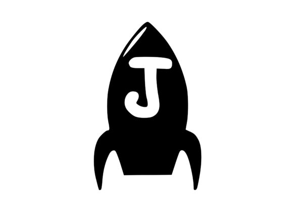 Space Rocket with Playful Mono J: Graphics for Crafts
