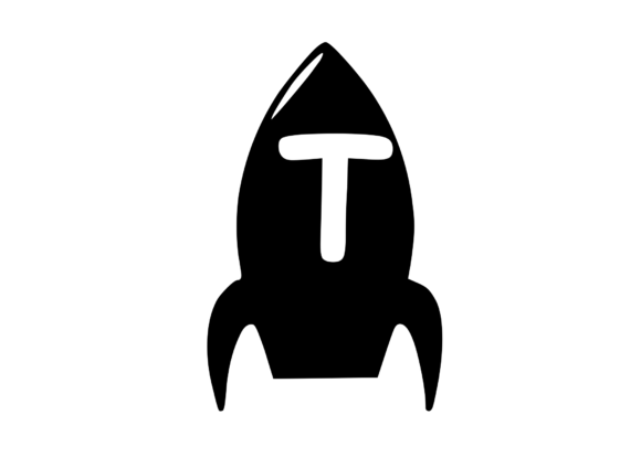 Space Rocket with Playful Mono T: Graphics for Crafts
