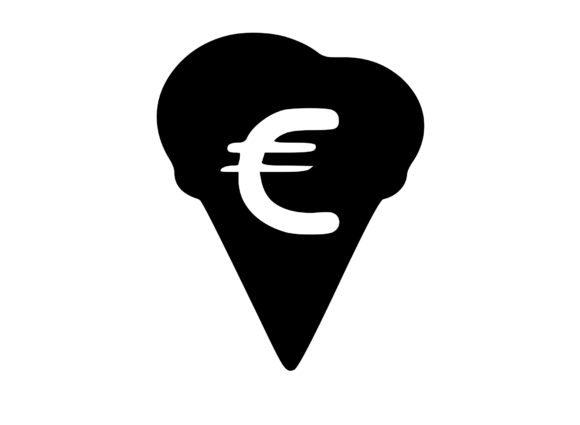 Yummy Ice Cream Cone with Mono EURO: Graphics for Crafts