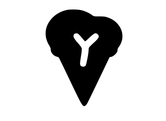 Yummy Ice Cream Cone with Mono Y: Graphics & Crafts